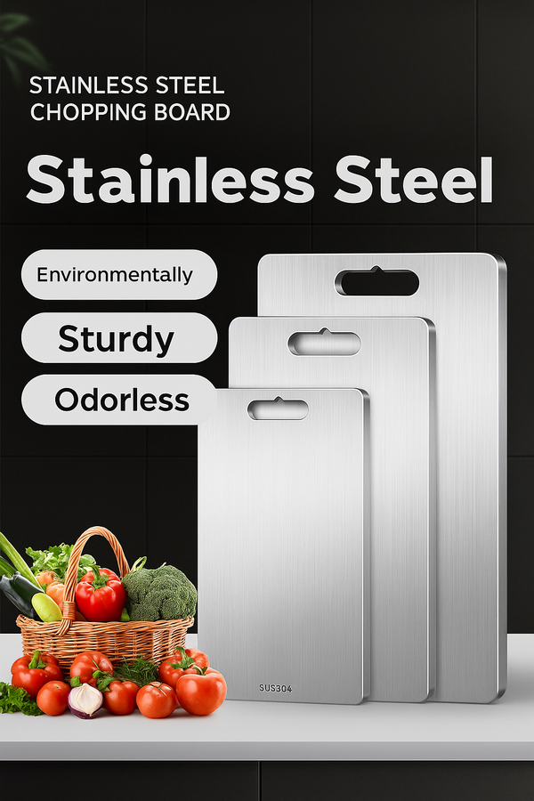 Double-Sided Stainless Steel Chopping Board